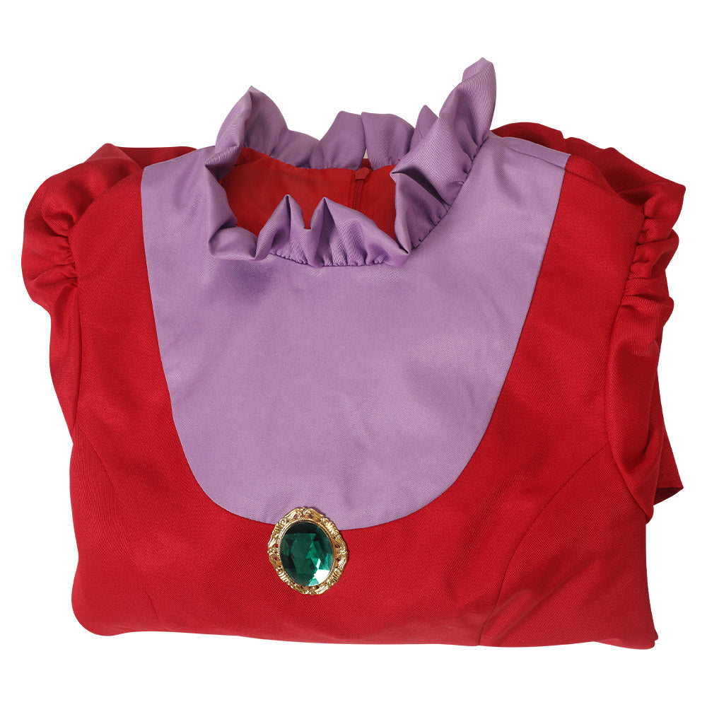 Film Cendrillon Lady Tremaine Rouge Robe Ensemble Cosplay Costume