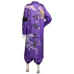 Japanais Bosozoku Kimono Manteau Violet Pant Cosplay Costume Halloween Carnival