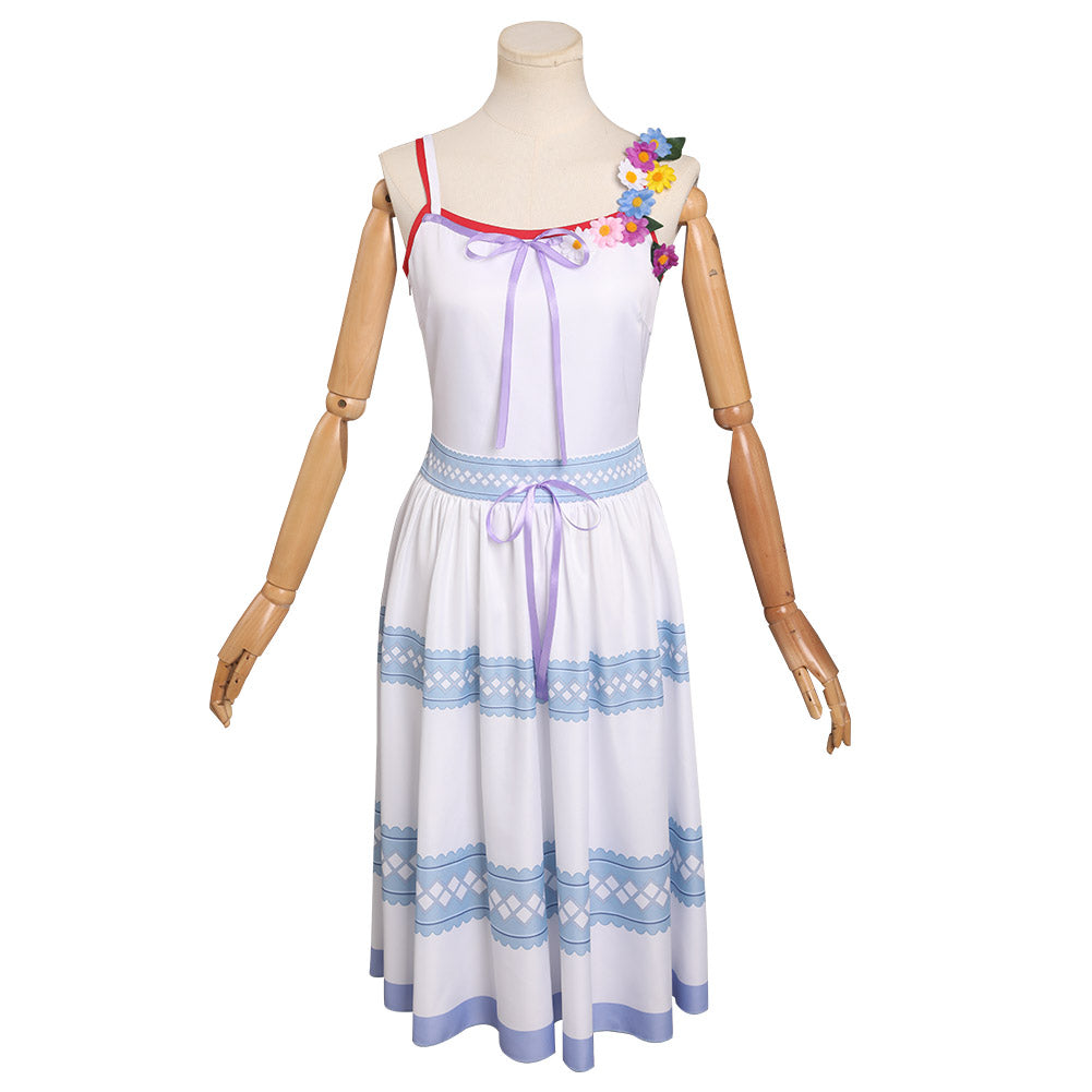 Crisis Core Final Fantasy VII Aerith Gainsborough Robe Blanc Cosplay Costume
