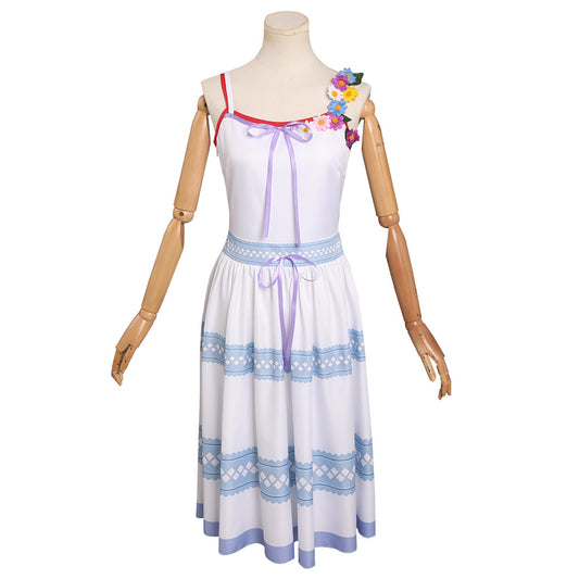 Crisis Core Final Fantasy VII Aerith Gainsborough Robe Blanc Cosplay Costume