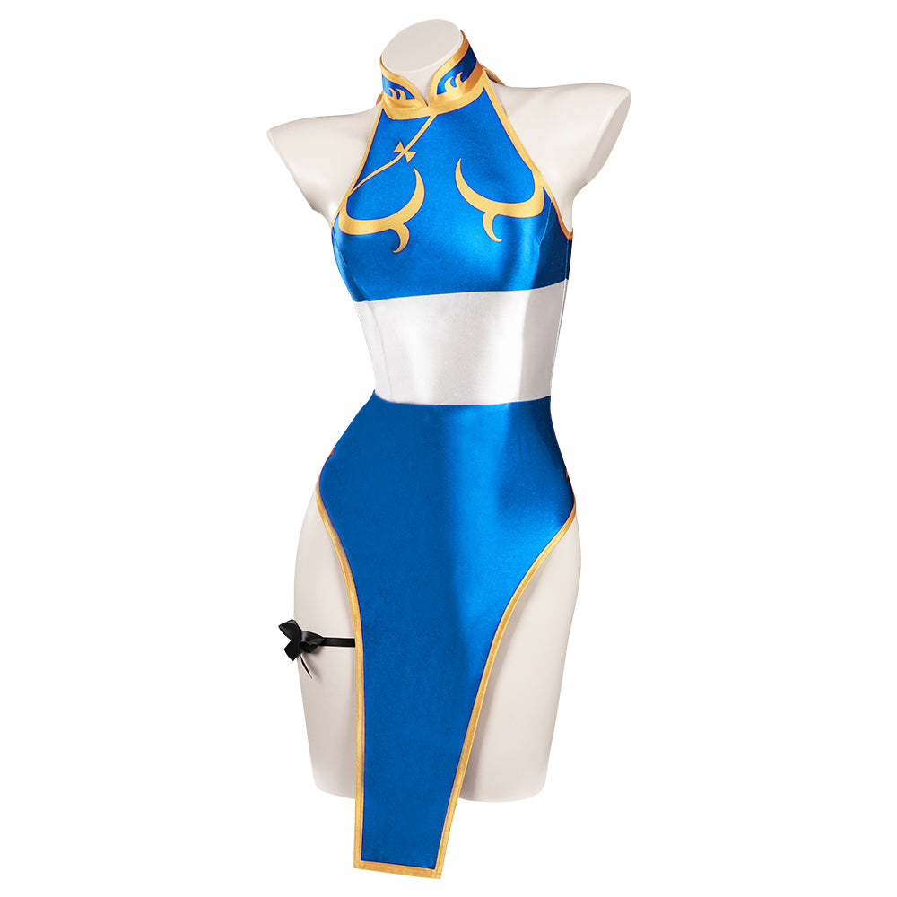 Enfant Street Fighter Chun Li Bleu Jeu  Maillot De Bain Cosplay Costume