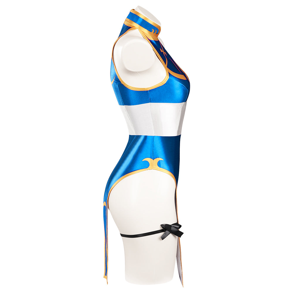 Enfant Street Fighter Chun Li Bleu Jeu  Maillot De Bain Cosplay Costume