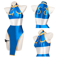 Enfant Street Fighter Chun Li Bleu Jeu  Maillot De Bain Cosplay Costume