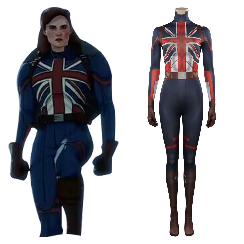 What If Peggy Carter Combinaison Cosplay Costume Carnaval