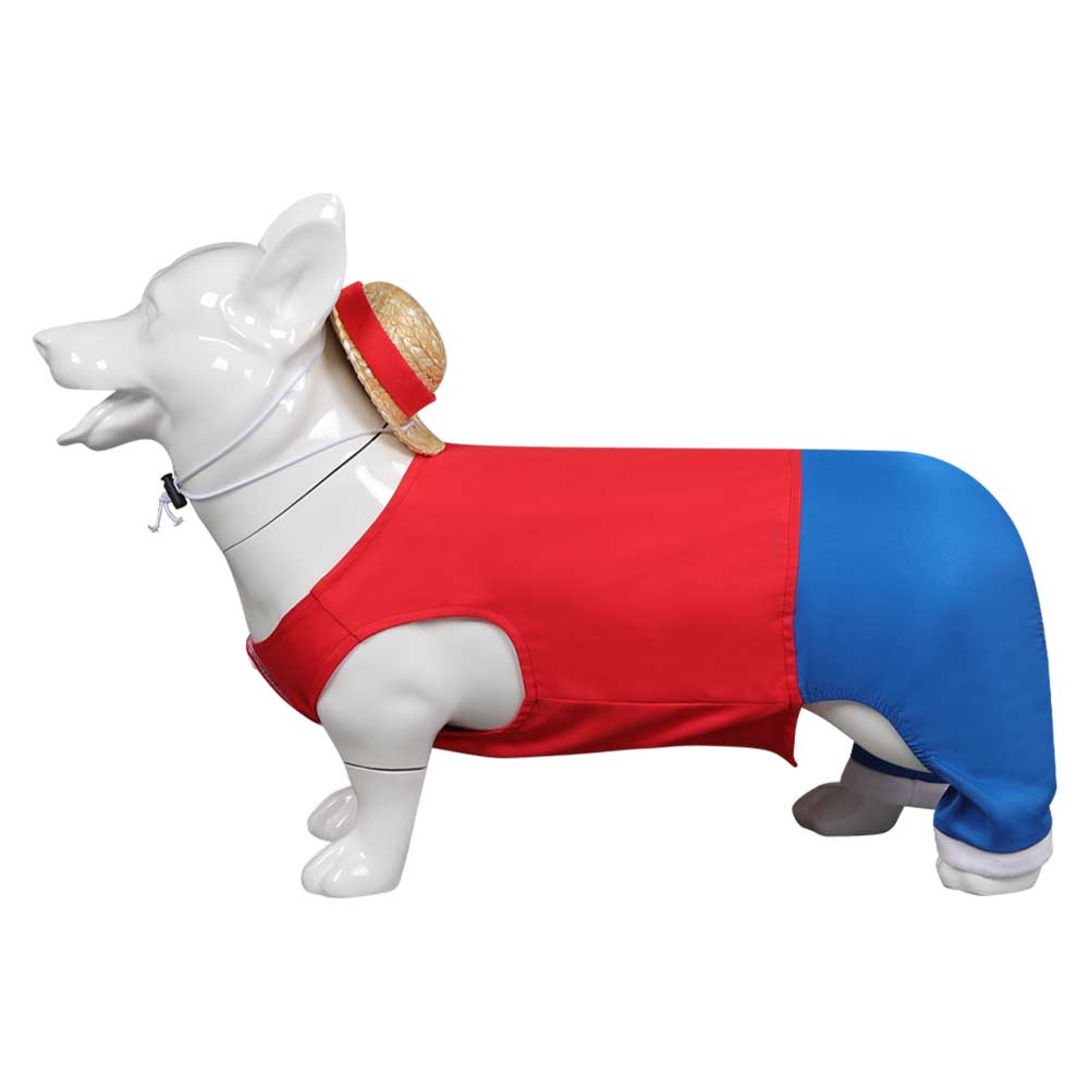 Animal Anime One Piece Luffy Costume Pour Chien Halloween Carnaval
