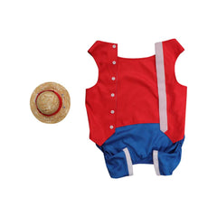 Animal Anime One Piece Luffy Costume Pour Chien Halloween Carnaval
