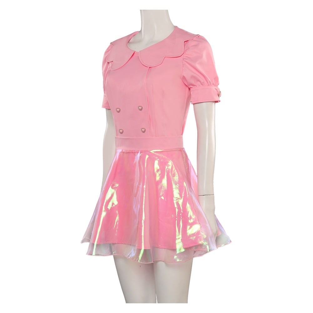 2023 Film Barbie T-shirt Rose Robe Cosplay Costume Carnaval
