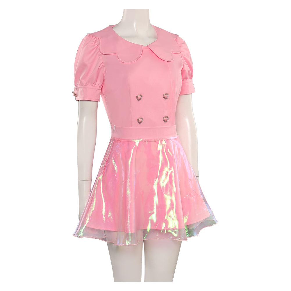 2023 Film Barbie T-shirt Rose Robe Cosplay Costume Carnaval