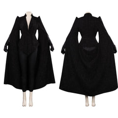 Cruella Emma Stone Cruella Manteau Noir Cosplay Costume