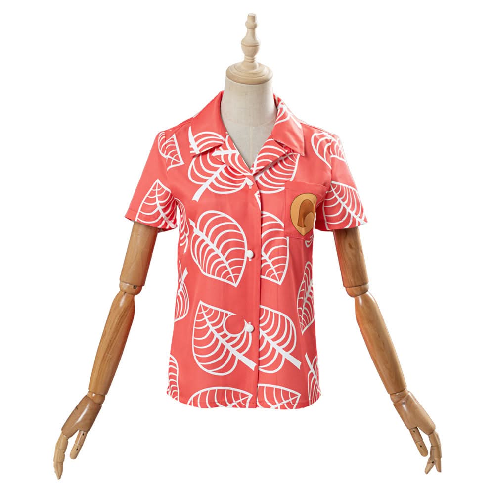 Animal Crossing Isabelle Chemise à manches courtes Cosplay Costume