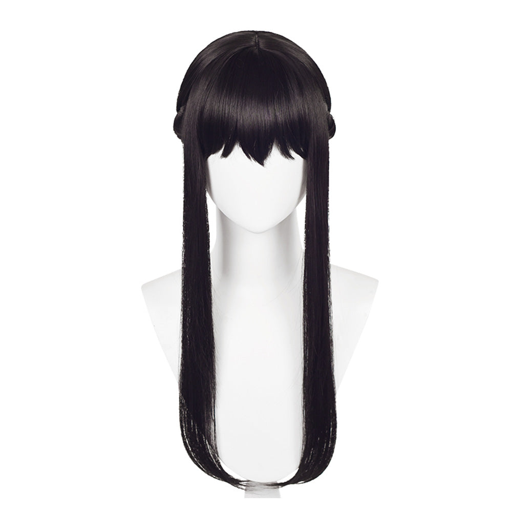 Supai Famirī Yor Perruque Longue Noire Cosplay Perruque
