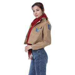 L'Attaque des Titans Mikasa Veste du Bataillon d'Exploration et Echarpe