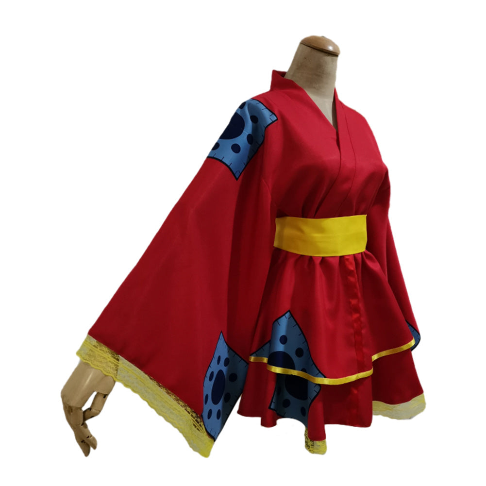 One Piece Roronoa Zoro Lolita Robe Rouge Wano Country Cosplay Costume Ver.B