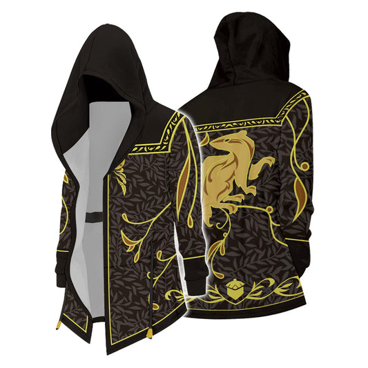 Hogwarts Legacy Hufflepuff Veste à Capuche Coupe-vent Cosplay Costume