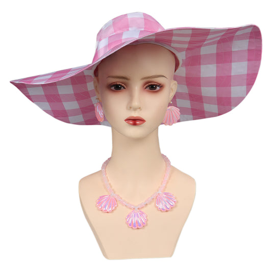  2023 Film Barbie Chapeau de Soleil Collier Boucles d'oreilles Accessories 