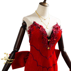 Aerith Cosplay Final Fantasy VII Remake FF7 Aeris Gainsborough Robe Rouge Cosplay Costume