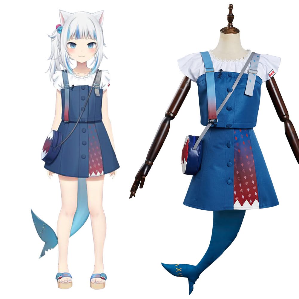 Hololive Vtuber Gawr Gura Uniforme Cosplay Costume