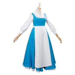 La Belle et La Bête Belle Robe et Tablier Cosplay Costume Bleu