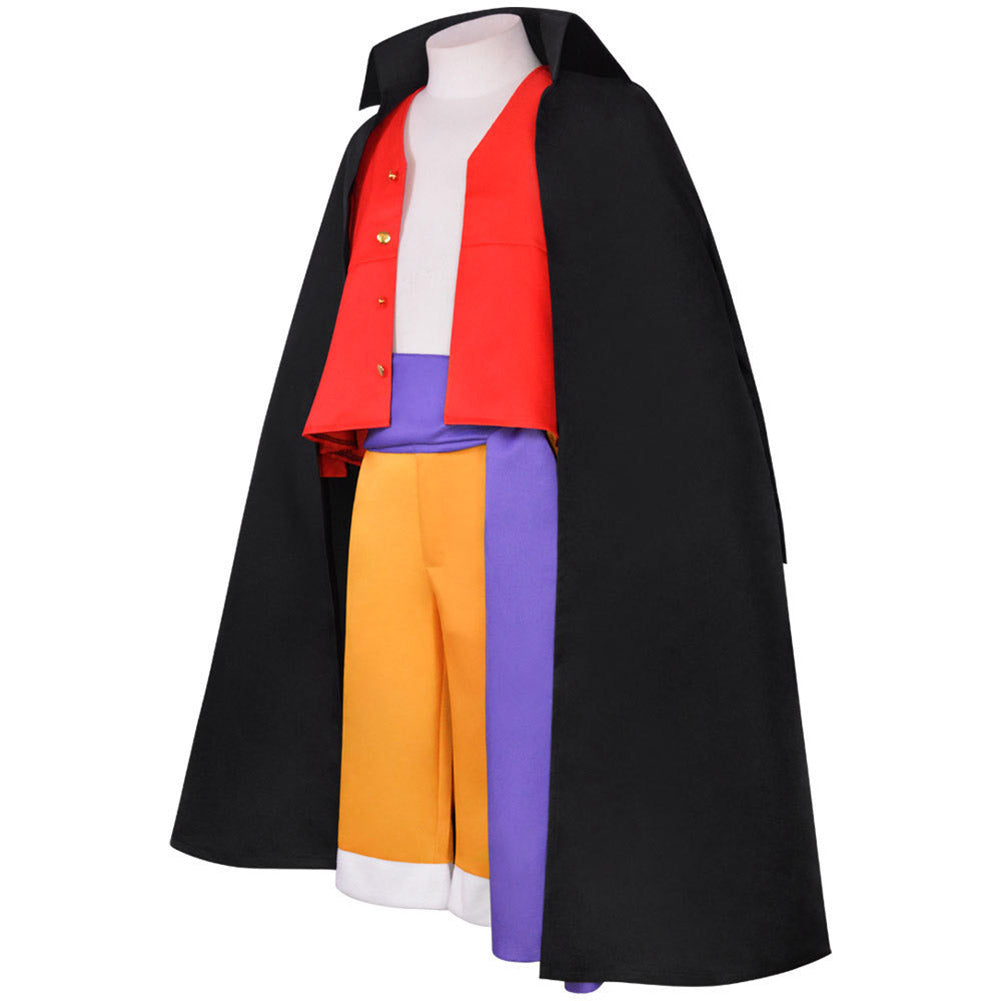 Anime One Piece Luffy Enfant Cosplay Costume Cinq Pièces