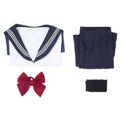 Court Uniforme de Marin Été Jupe Tenue JK Lycée Uniforme Classe Uniforme Etudiant Cosplay Costume