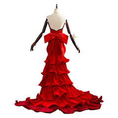 Aerith Cosplay Final Fantasy VII Remake FF7 Aeris Gainsborough Robe Rouge Cosplay Costume