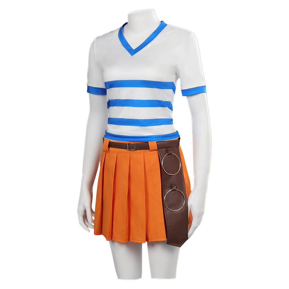 Enfant TV One Piece Nami Tenue Orange Cosplay Costume