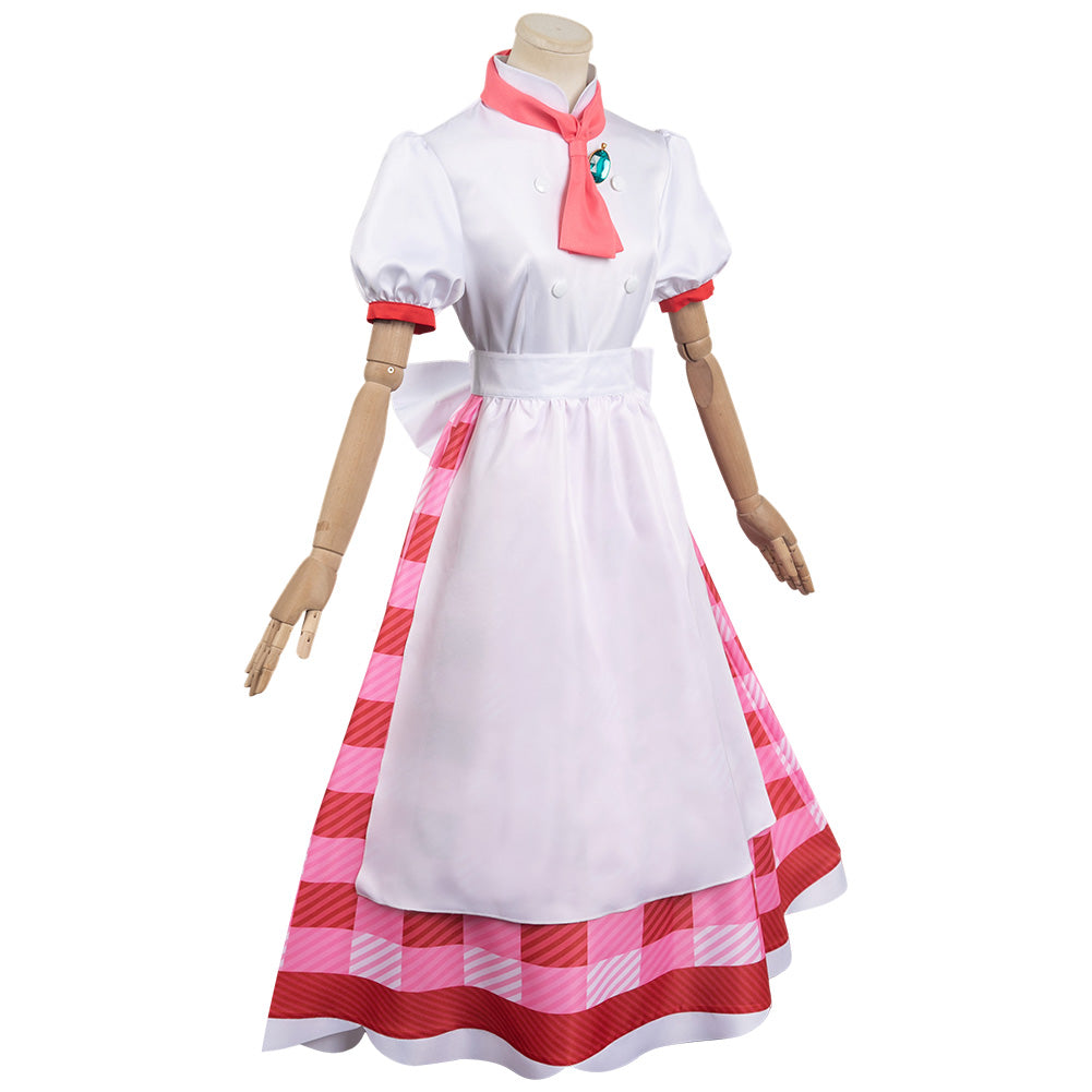 Film Adulte Super Mario Bros Chef Princess Peach Cosplsy Costume