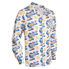 Film Retour Vers Le Futur Doc Brown Chemise imprimée Cosplay Costume