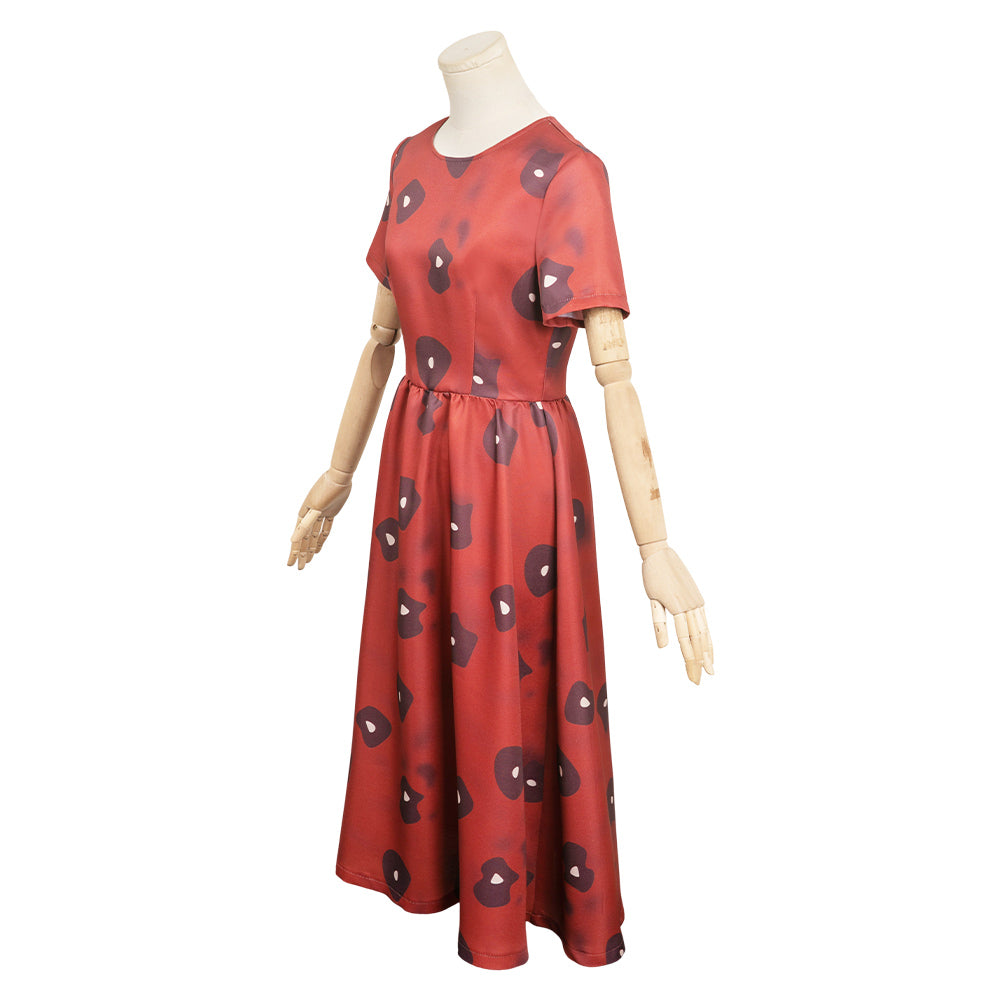 Jeu Lethal Company Ghost Girl Robe Rouge Cosplay Costume