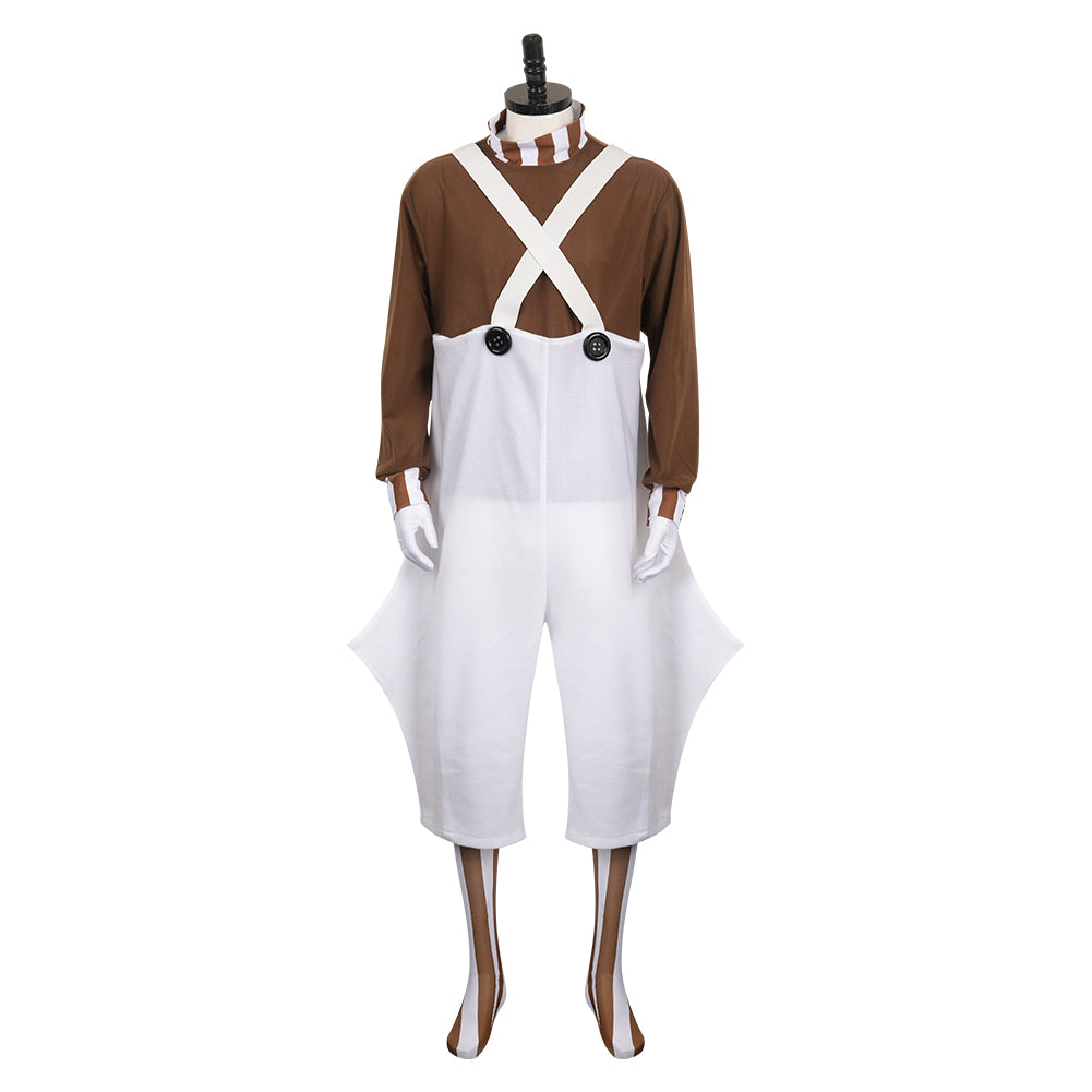 Wonka(2023) Chocolate Factory d'Usine Oompa Loompa Cosplay Costume 